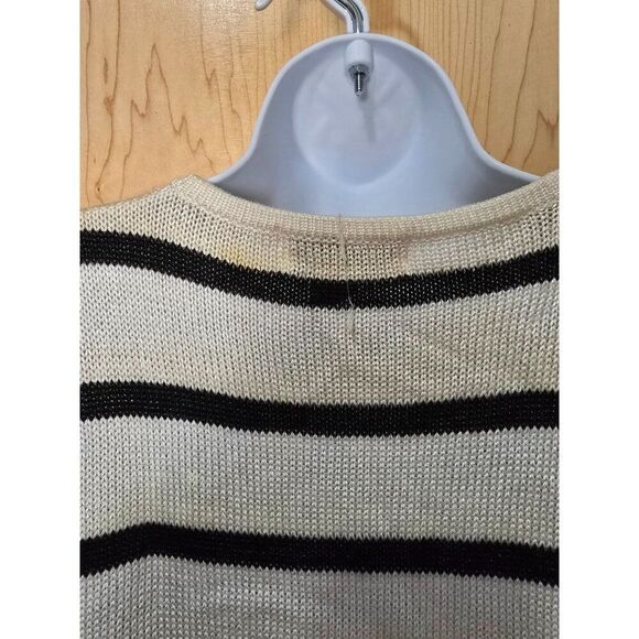 Vintage 80s Sleeveless Knit Top With Bold Geometric Design & Stripes Womens L - Picture 7 of 11